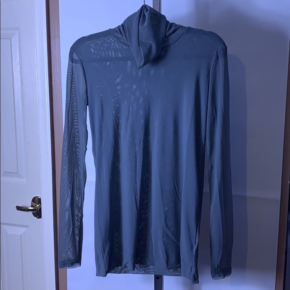 Sheer Turtleneck Blouse